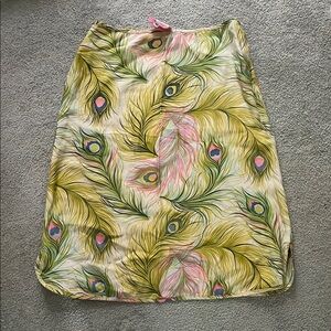 Vintage Nanette Lepore Peacock Feather Print Skirt 12